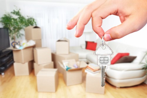 Experienced moving team handling furniture