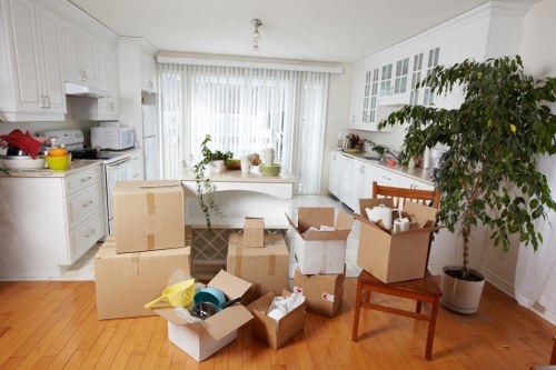 Team of movers preparing for a commercial move